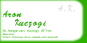 aron kuczogi business card